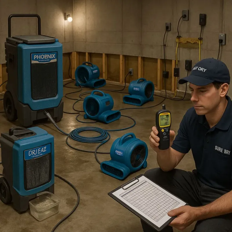 Structural Drying and Dehumidification process in Turners Falls, MA